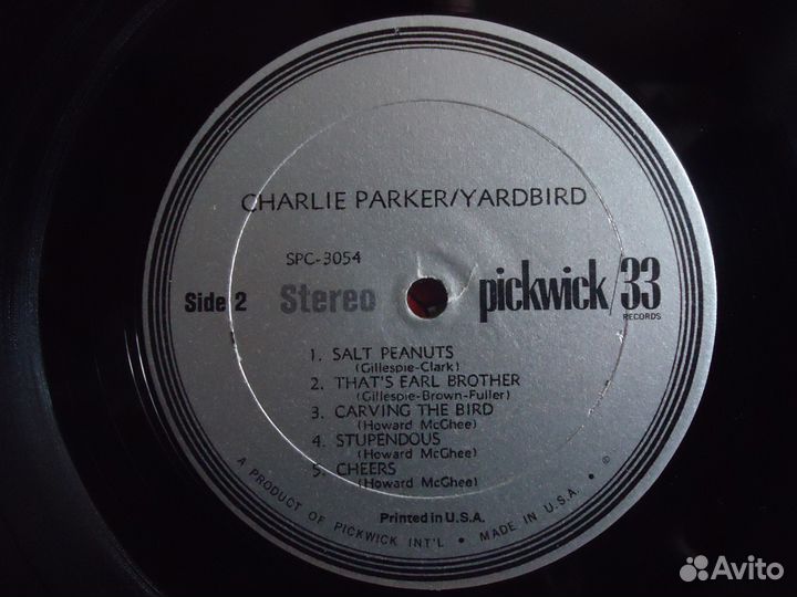 LP, джаз, винил Charlie Parker-Yardbird EX/NM