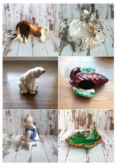 Пепельницы, статуэтки животных, винтаж