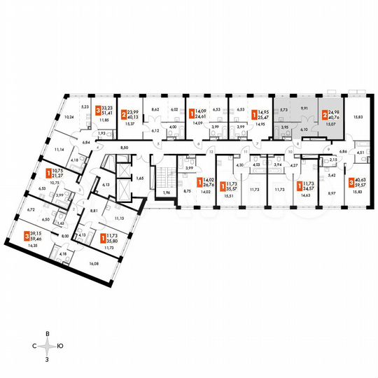 2-к. апартаменты, 40,8 м², 15/15 эт.