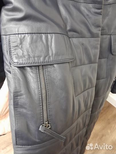 Зимнее кожаное пальто 44 46