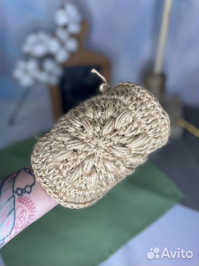 Экологичная мочалка из джута для тела