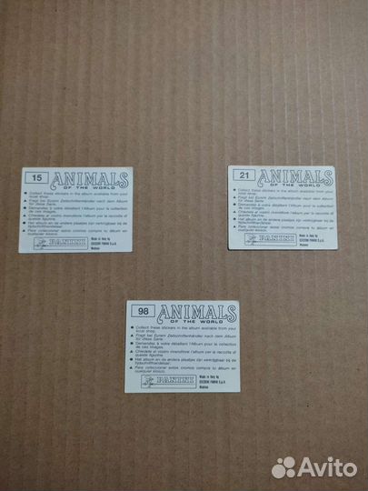 Наклейки к альбому Animals of the world
