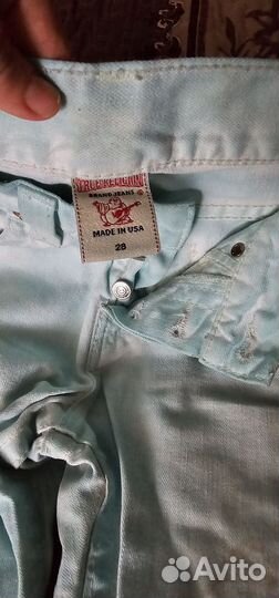 Джинсы True religion прямые мятные