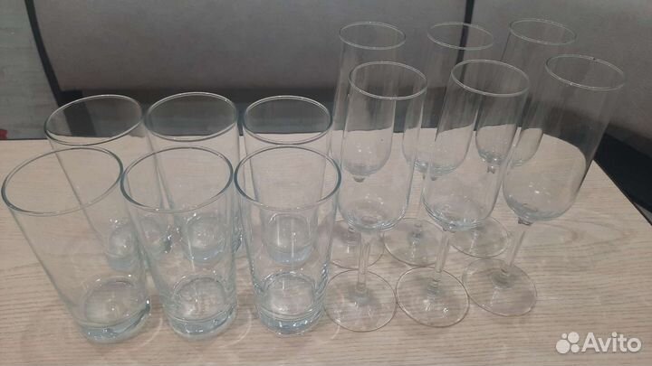 2 набора стаканов под вино и напитки