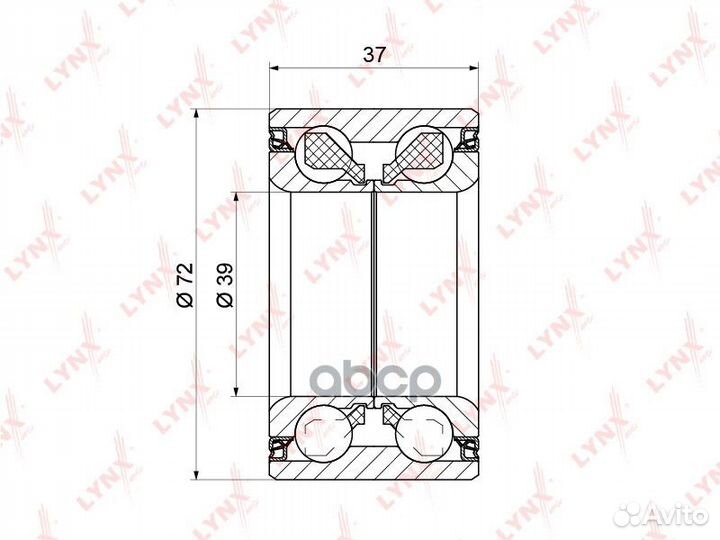 Подшипник ступицы перед. 37x39x72 WB-1240 LYN