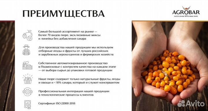 Фруктовое пюре Черная смородина Agrobar