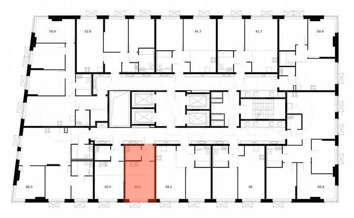 Квартира-студия, 20,2 м², 31/33 эт.