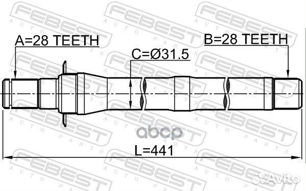 Приводной вал передний прав Hyundai Tucson/ix35