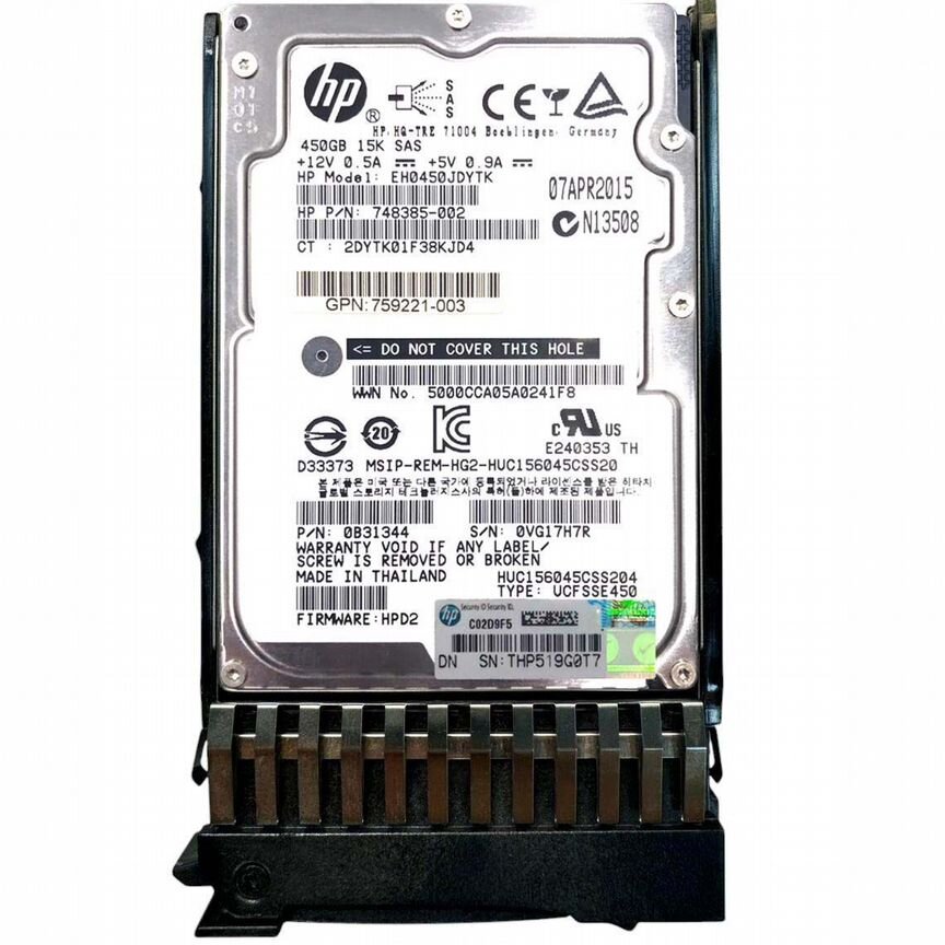 [785408-001] Жесткий Диск Hp 450gb 12g Sas 2.5 785408-001