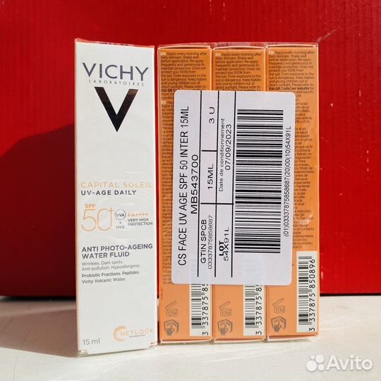 Vichy Солнцезащитный флюид для лица SPF 50+ 3x15мл