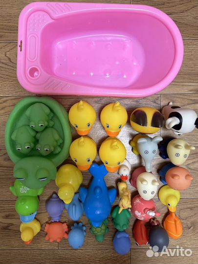 Игрушки для купания+ванночка для кукол
