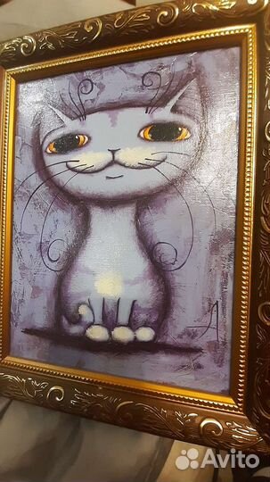 Картина маслом, котик