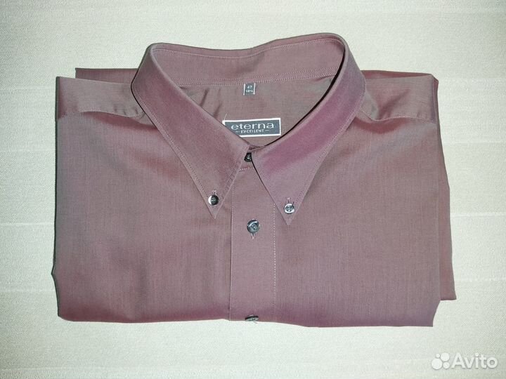 Мужская рубашка Eterna. Размер 47/18,5. Бордовая