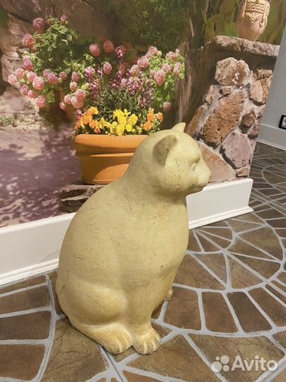 Фигура кот из шамотной глины