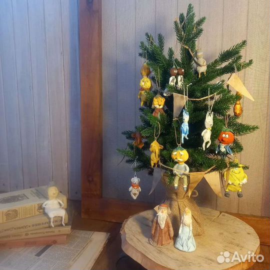 Ватные елочные игрушки