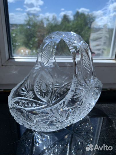 Ваза хрустальная для сервировки стола. Корзина