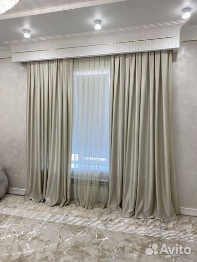 Комплект шторы и тюль на 2 окна