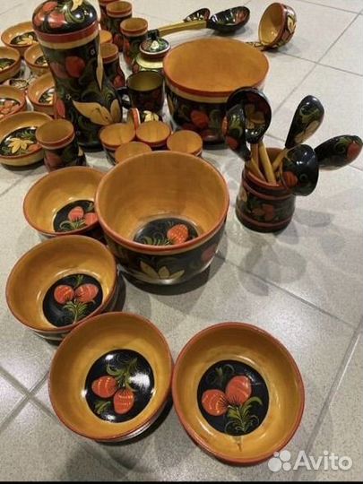 Набор столовой посуды СССР (народное творчество)