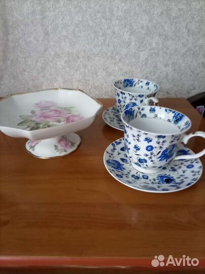 Чашка с блюдцем и конфетница