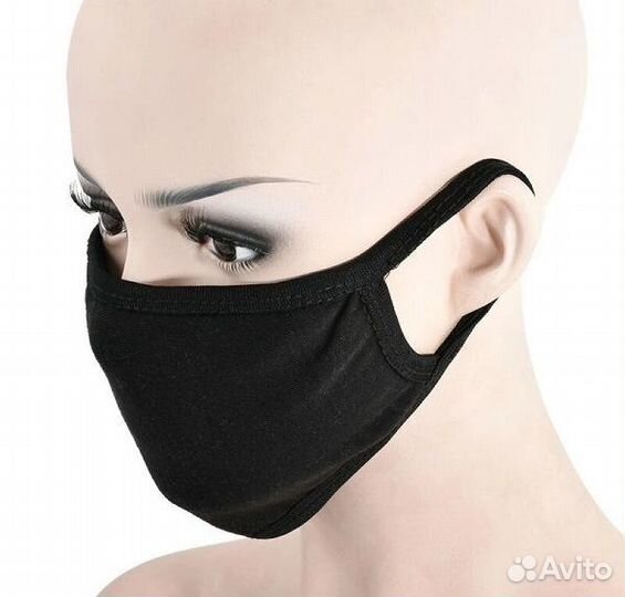 Маска черная многоразовая 100 шт