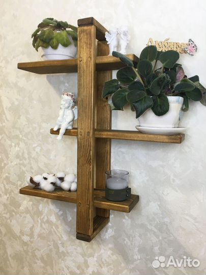 Полка настенная деревянная