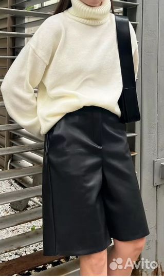 Бермуды кожаные шорты
