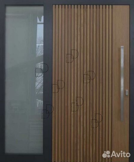 Уличная широкая дверь с терморазрывом