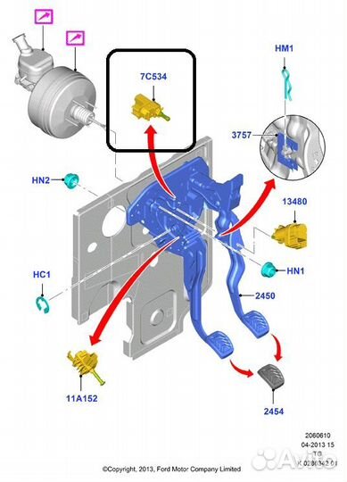 Датчик педали сцепления Ford Transit 8 FCD 310M