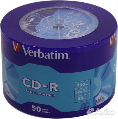 Компакт диск CD-R Verbatim 43728 700Мб 52x 50шт