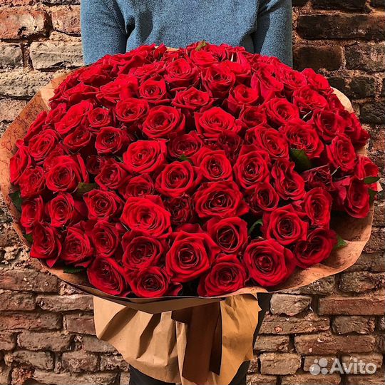 Букет цветов с доставкой Краснодар 101 красная роз