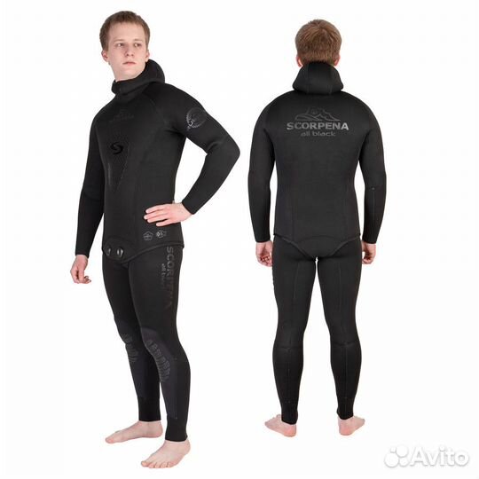 Гидрокостюм - scorpena AllBlack 7mm