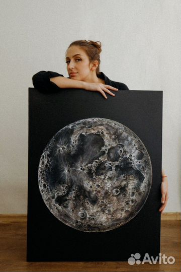 Картина холст акрил «Луна»