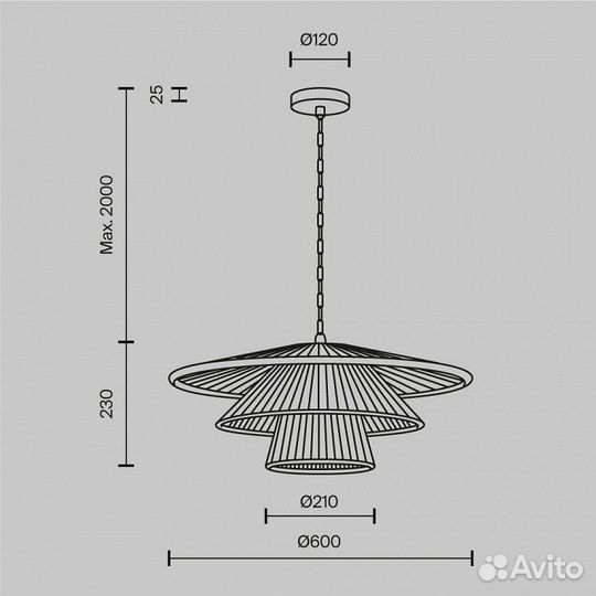Подвесной светильник Maytoni Costa MOD394PL-01BS1
