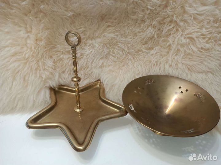 Ваза для фруктов Латунь винтаж Германия