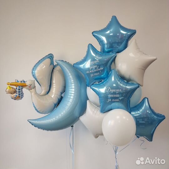 Гелиевые и воздушные шары на выписку