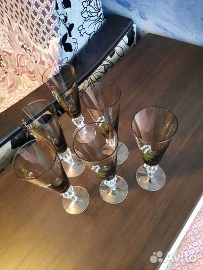 Фужеры хрустальные СССР цветные