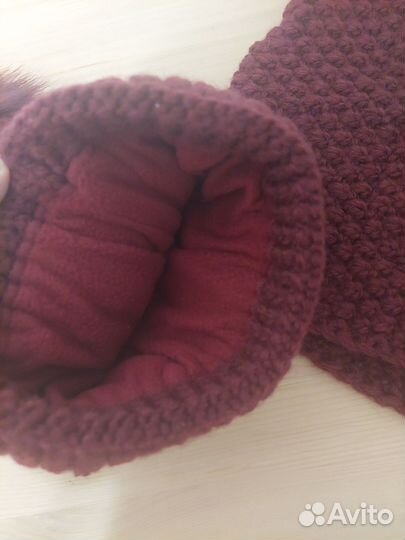 Комплект шапка и снуд женский