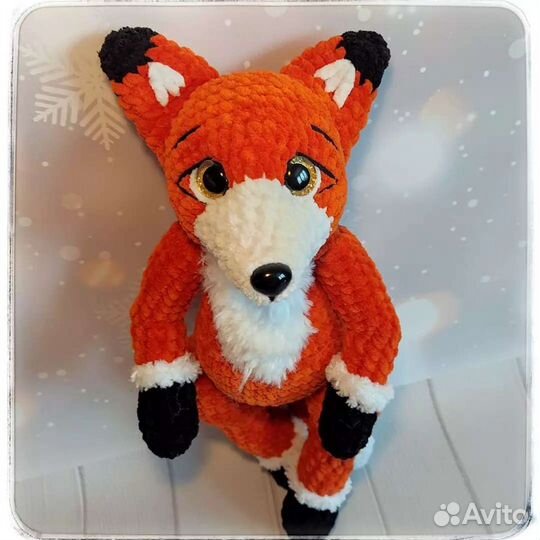 Вязаные плюшевые игрушки лиса,лягушка,слон,бегемот