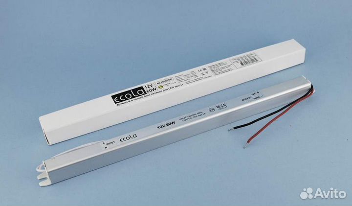 Блок питания для светодиодных лент узкий 12В