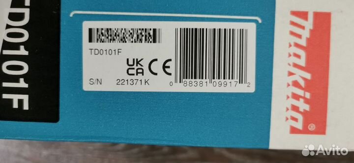 Ударный шуруповерт Makita TD0101F новый