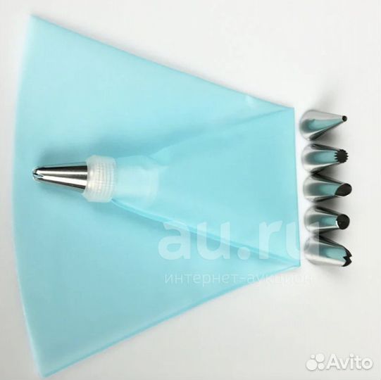 Кондитерский набор: силиконовый мешок и 6 насадок