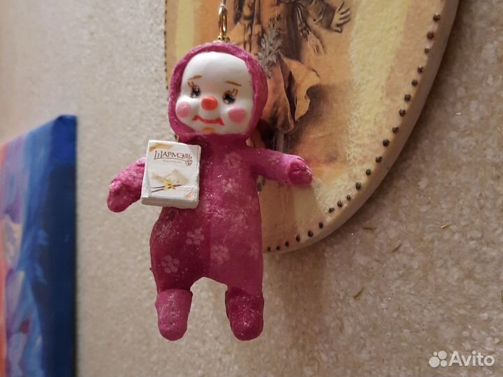 Ватная игрушка снеговик