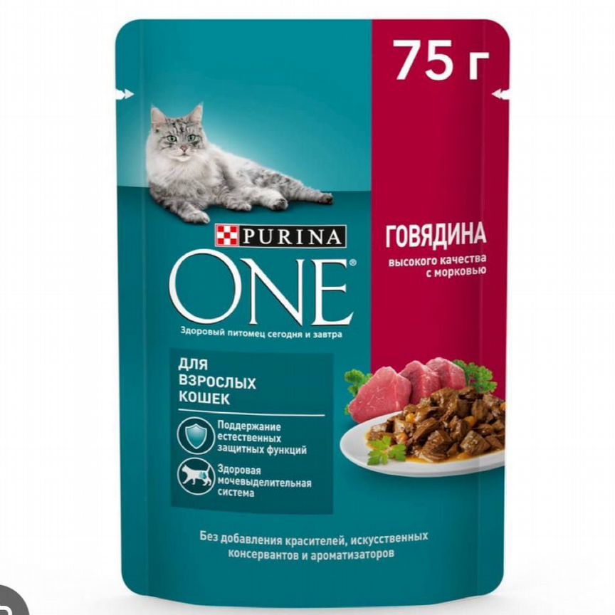 Корм Purina One влажный 2 вкуса