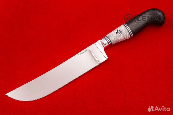 Кованный Узбекский нож Пчак 110х18мшд, чёрный граб
