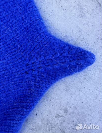 Шапка -чепчик из ангоры Кошечка