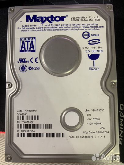 Жесткие диски WD Seagate Toshiba Maxtor