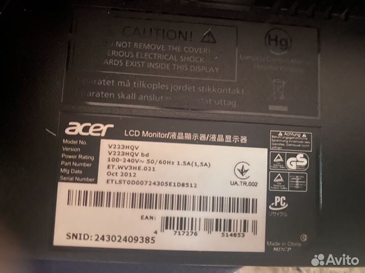 Монитор Acer V223HQVbd 21,5