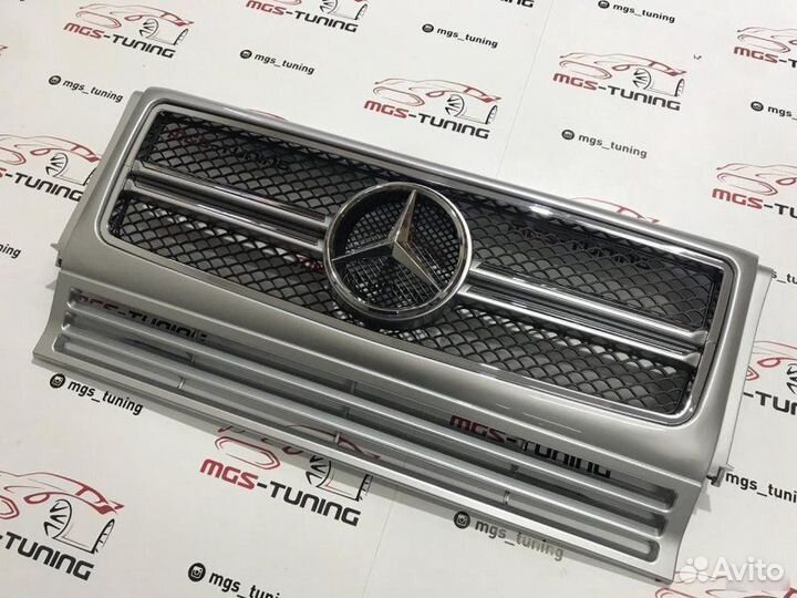 Решетка G-class G63 AMG Серая w463 (Хром звезда)