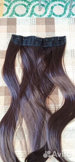 Новые наклад. волосы на заколках (60см) +коса 70см