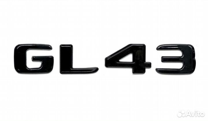 Комплект: шильдик Mercedes GL43 + 4matic черный